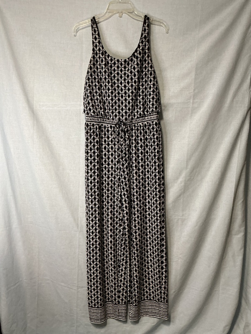 London Times Jumpsuit Romper Geometric Pattern Wide Legs Sleeveless Women’s Sm